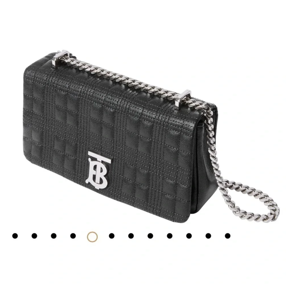 NWT BURBERRY Small Lola Quilted Leather CL Bag Black Silvertone